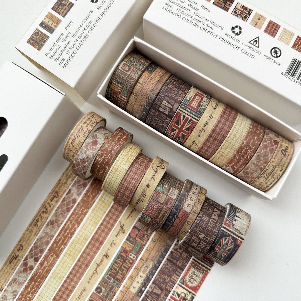 10 Rolls Washi Tape Set Cute Kawaii Fita De Mascaramento Fina Vintage Para Jornalismo Revistas Suprimentos Artesanato Presente Estético