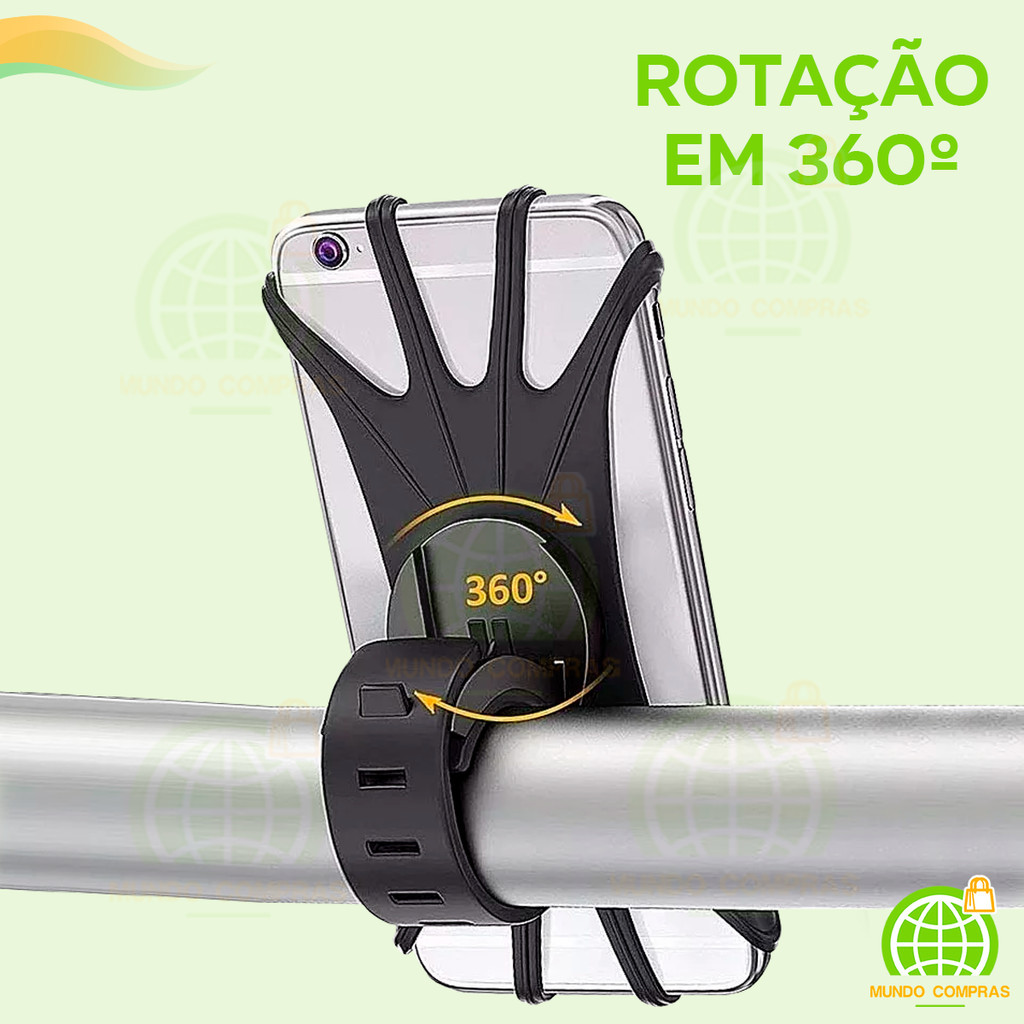 Suporte Silicone Ajustável 360º Universal De Guidão De Moto E Bike Ciclismo Entregas Bicicleta Motocicleta GPS Mapas