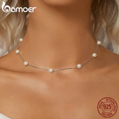 Colar De Fita Bamoer 925 Sterling Starry Design De Jóias Brilhantes Para Mulheres