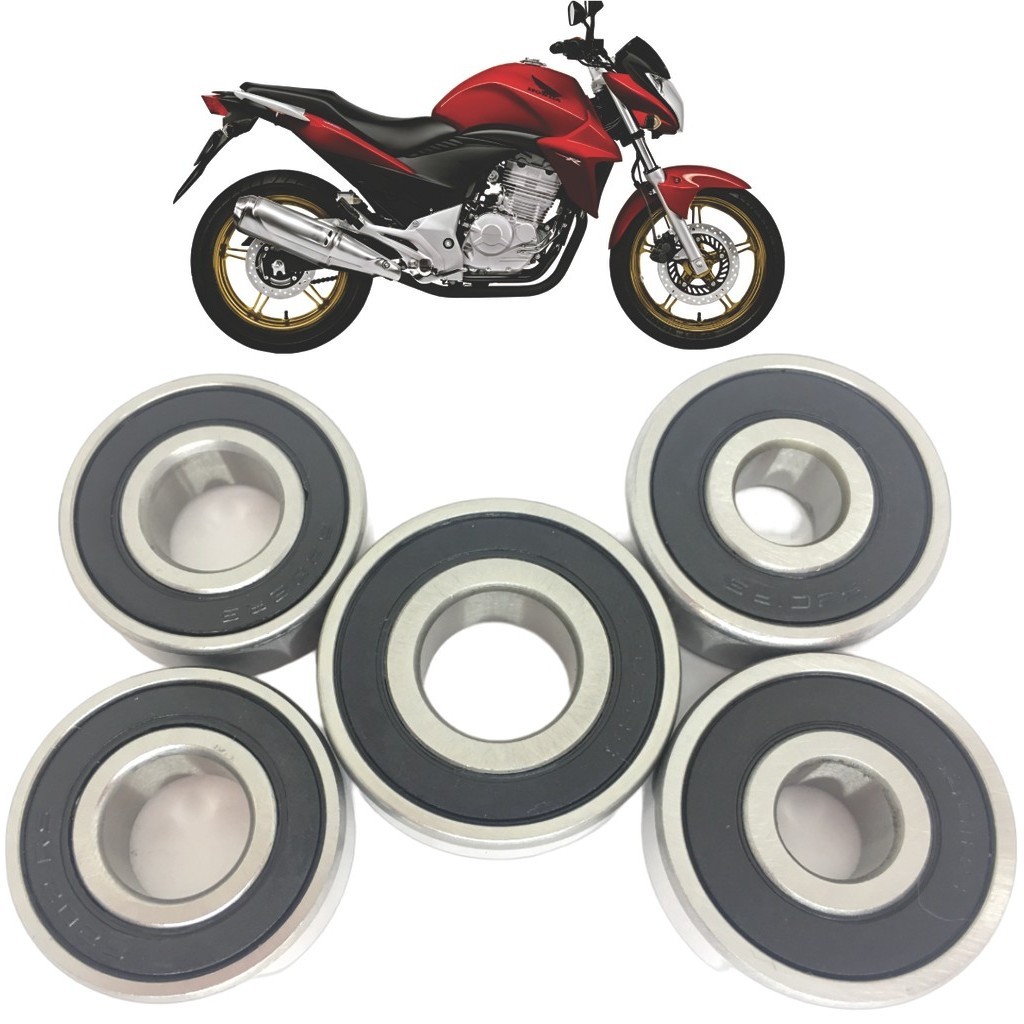 KIT ROLAMENTO RODA DIANTEIRA E TRASEIRA FREIO A DISCO CB300 300 R 2009 2010 2011 2012 2013 2014 2015