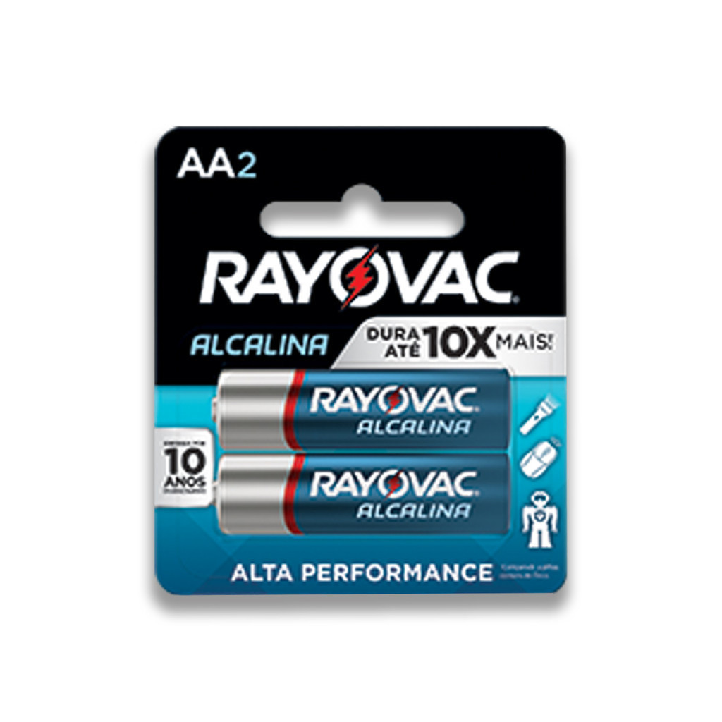 Pilha Alcalina AA Rayovac Bateria 2A Pequena 2 unidades - Home Appliances
