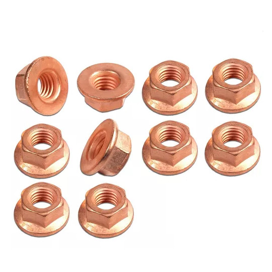 KIT 10 PORCAS COBRE M8 CHAVE 12 COLETOR ESCAPE VECTRA S10.