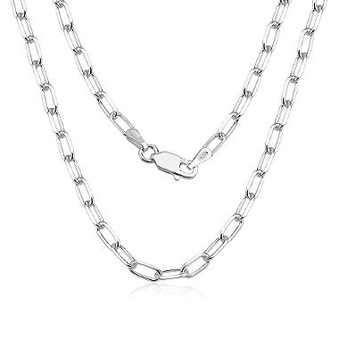 Corrente Prata 925 cadeado elo alongado 60cm - Fashion Accessories