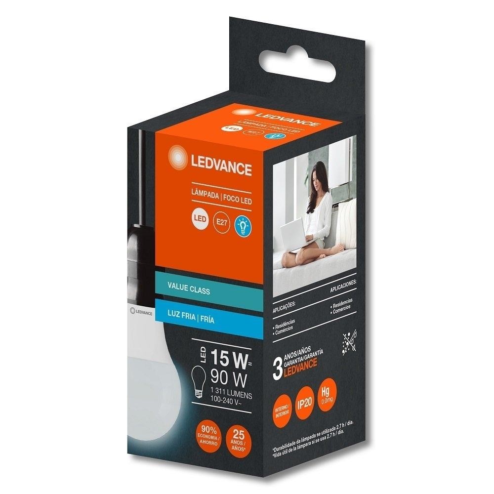 Lâmpada LED Ledvanced 15W 1311 Lumens 6,5K 25000H E27 Normatizada Branca Bivolt em Oferta na Shopee