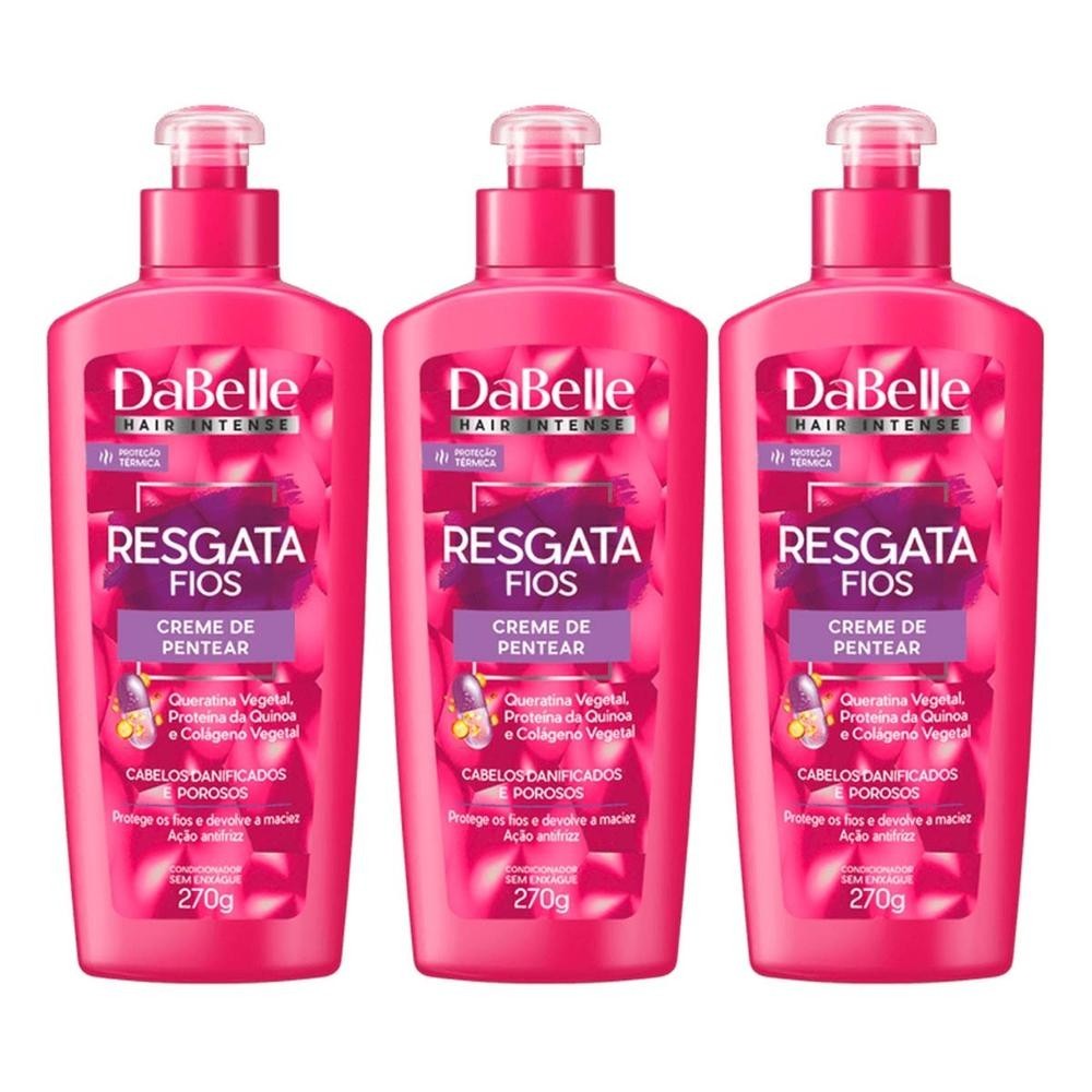 Kit 3 und Dabelle Creme de Pentear Resgata Fios 270g em Oferta na Shopee