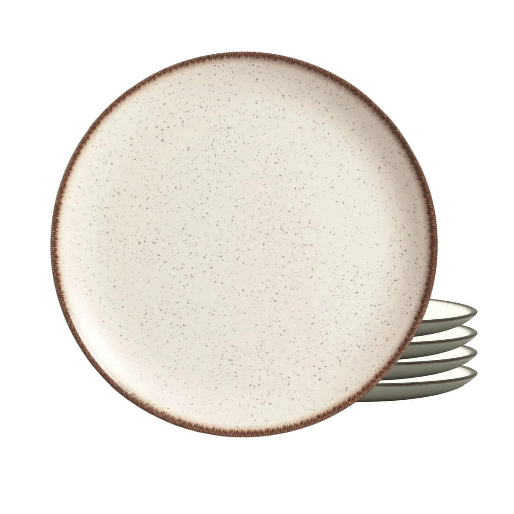 Jogo De Pratos Fundo Cerâmica Kit 4 Peças 25cm Coup Vanilla Alleanza Rustico em Oferta na Shopee
