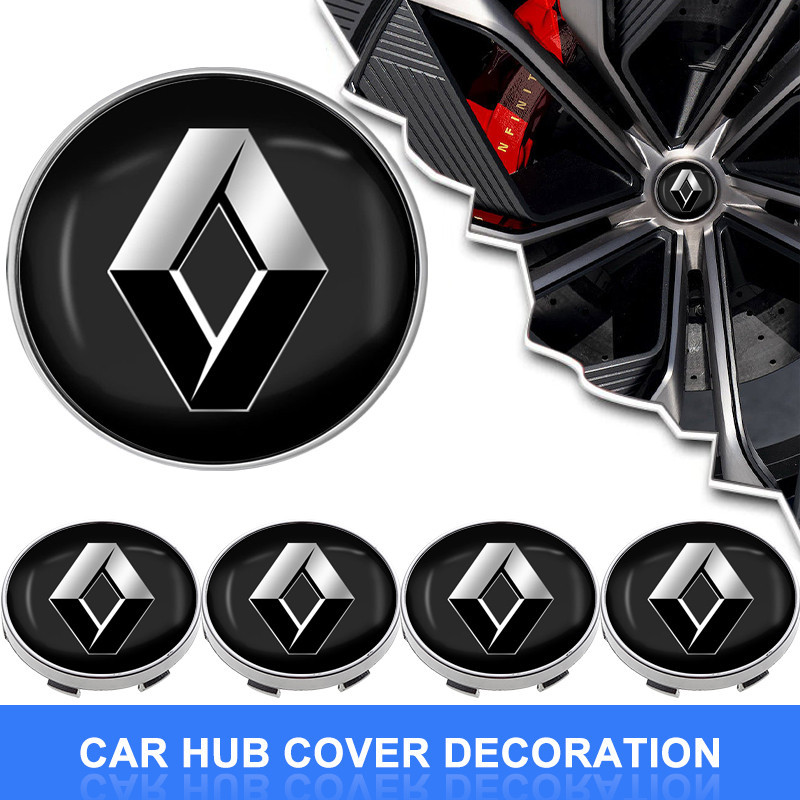 4 Pçs 56mm/60mm Capa De Aro Do Carro Decalque Pneu Roda Centro Hub Tampa Adesivo Emblema Para Renault Clio Laguna 2 Mega