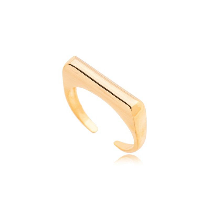 Anel Regulável Feminino Liso  Banhado a Ouro 18K - D France Semijóias em Oferta na Shopee