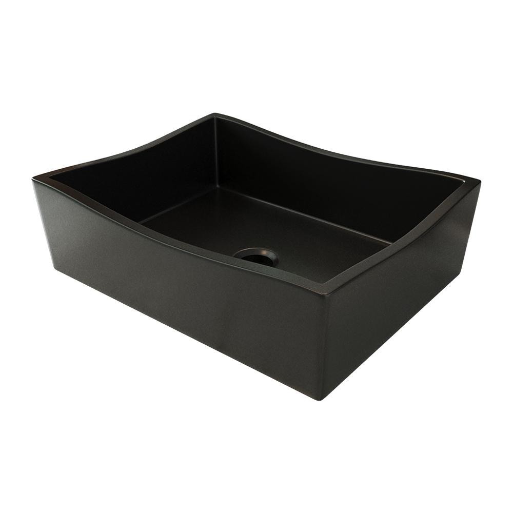 Cuba Pia para Banheiro Retangular Atena Preto Fosco - Home & Living