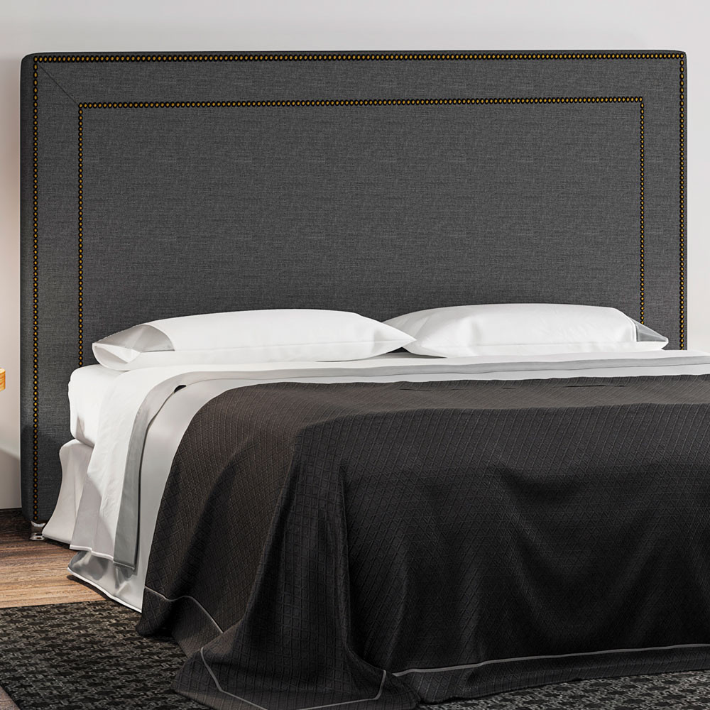 Cabeceira Cama Box Queen 160 cm P05 Berlim Linho Cinza Escuro - Lyam Decor em Oferta na Shopee