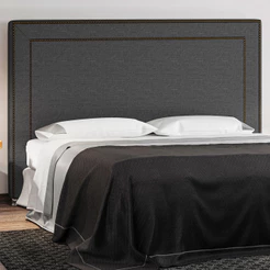 Cabeceira Cama Box Queen 160 cm P05 Berlim Linho Cinza Escuro - Lyam Decor