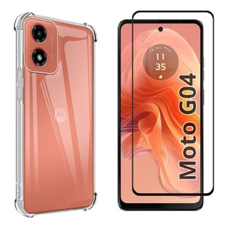 Capa Case Capinha Anti Impacto Para Motorola Moto G04 + Película 3D Vidro Temperado em Oferta na Shopee