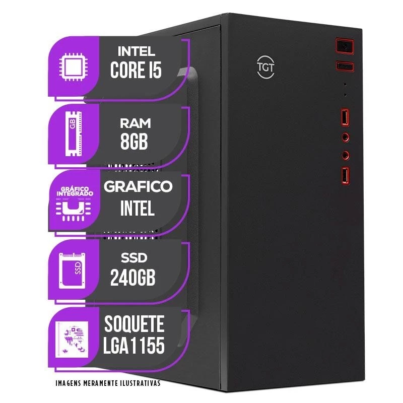 PC CPU Mancer, Intel Core I5, 8GB Memória ram, SSD 240GB