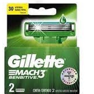 Carga Gillette Mach3 c/2 Tradicional ou Sensitive em Oferta na Shopee