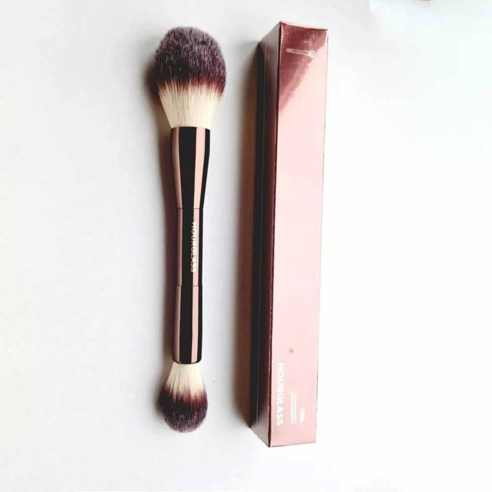 Hourglass double head flame highgloss blusher brush HG small loose powder brush foundation makeup brush