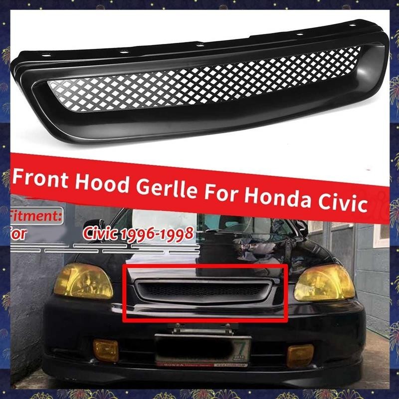 ABSPreto Carro Dianteiro Do Pára-Choques Grelha De Cobertura Da Grade Para Honda Civic EK CX DX EX HX LX Tipo R1996-1998
