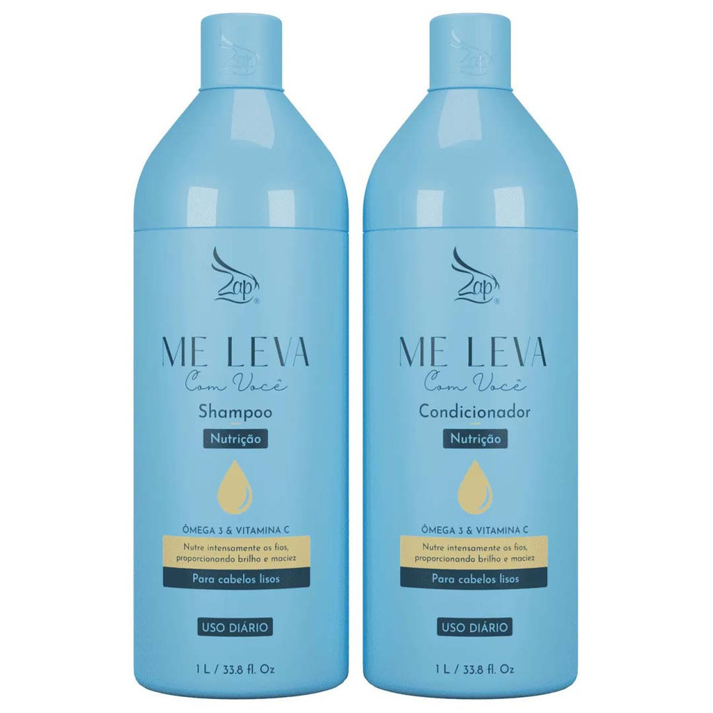 Kit Shampoo e Condicionador Zap Nutrição Ômega 3 e Vit C 1L
