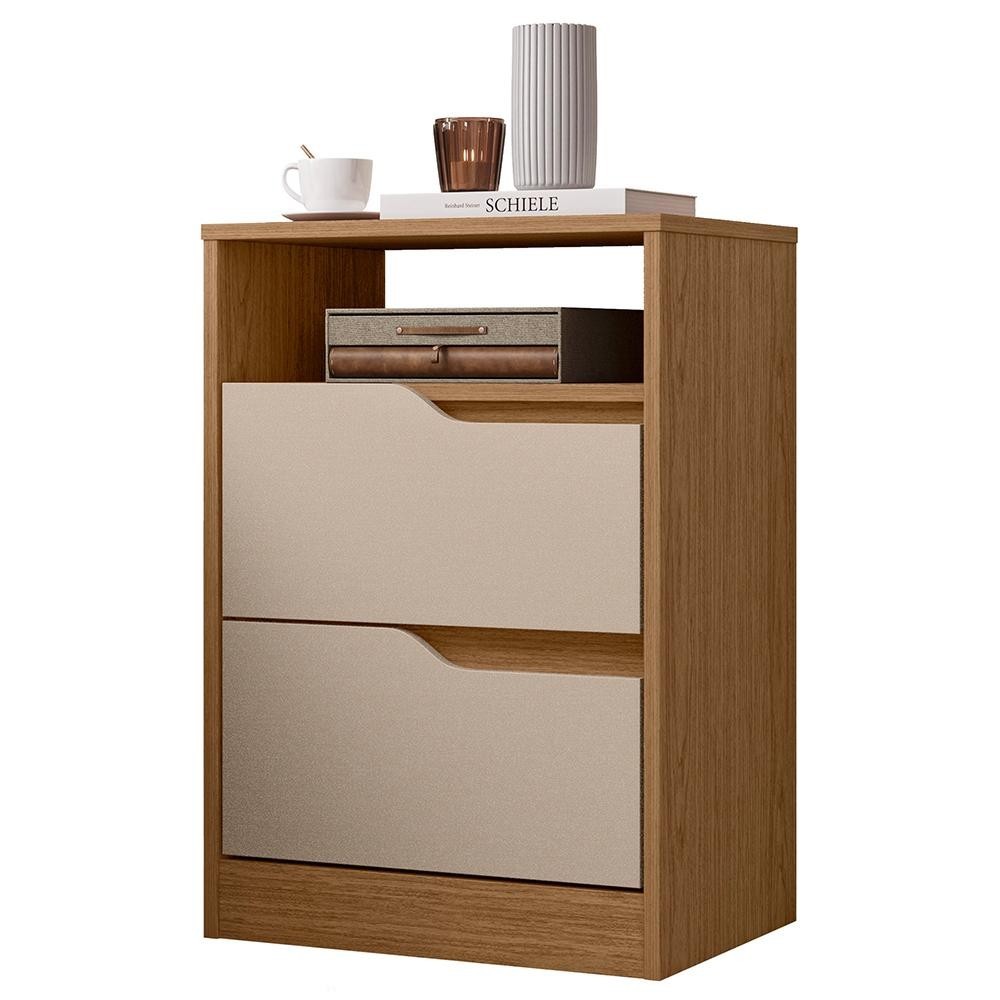 Mesa de Cabeceira Sole com 2 Gavetas e Nicho em Oferta na Shopee