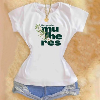 Blusa T-shirt Camiseta Básica - Grupo de Mulheres em Oferta na Shopee