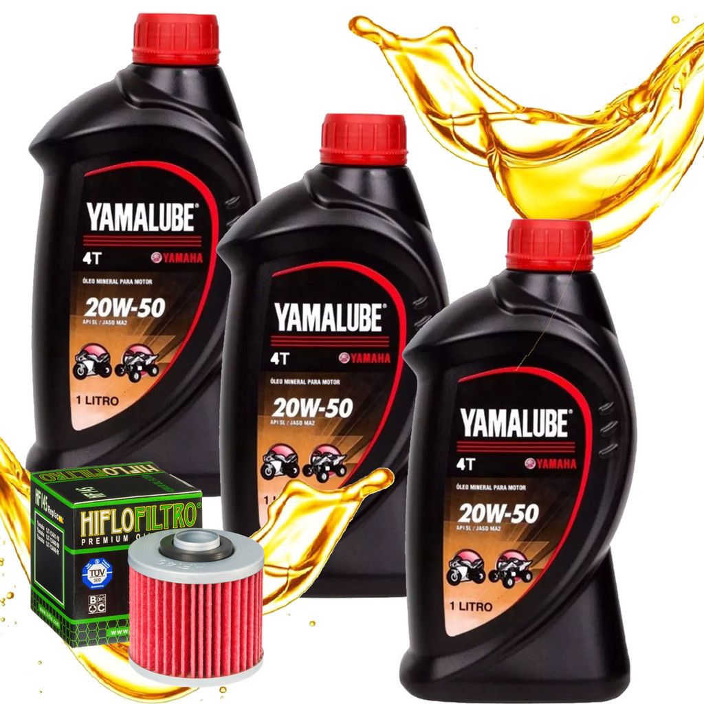 Kit Óleo P/ Xt 600 / Xt 660 Yamalube 20w50 3 Litros + Filtro Hiflo em Oferta na Shopee