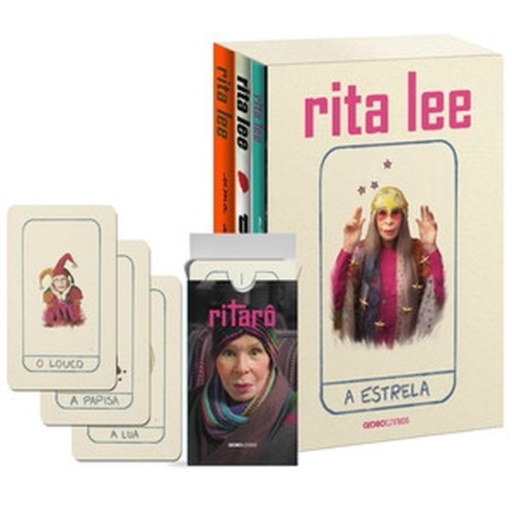Box livros de rita lee (brinde exclusivo: baralho ritarô) em Oferta na Shopee