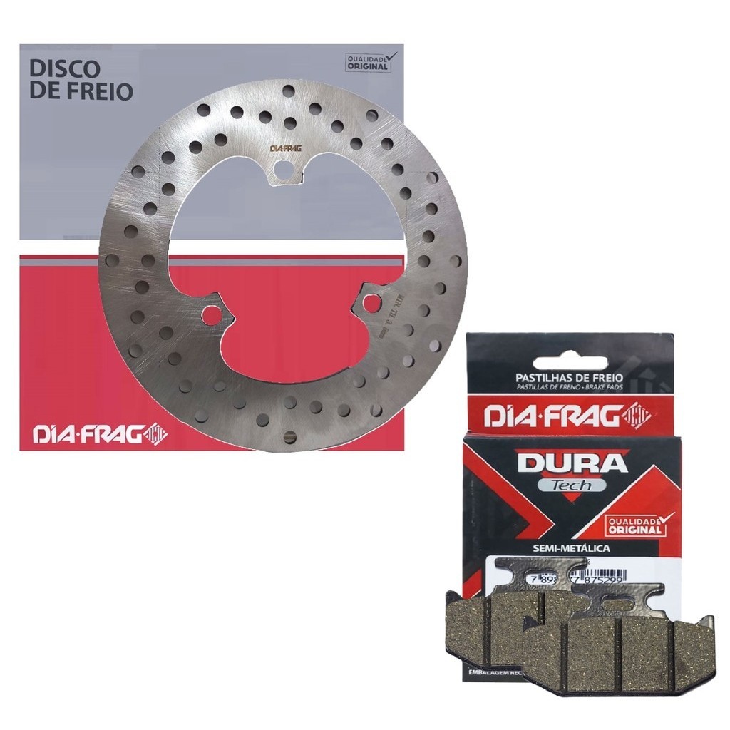 Disco de Freio Traseiro Crosser 150 Abs / Teneré 250 / Lander 250 + Pastilhas Diafrag em Oferta na Shopee