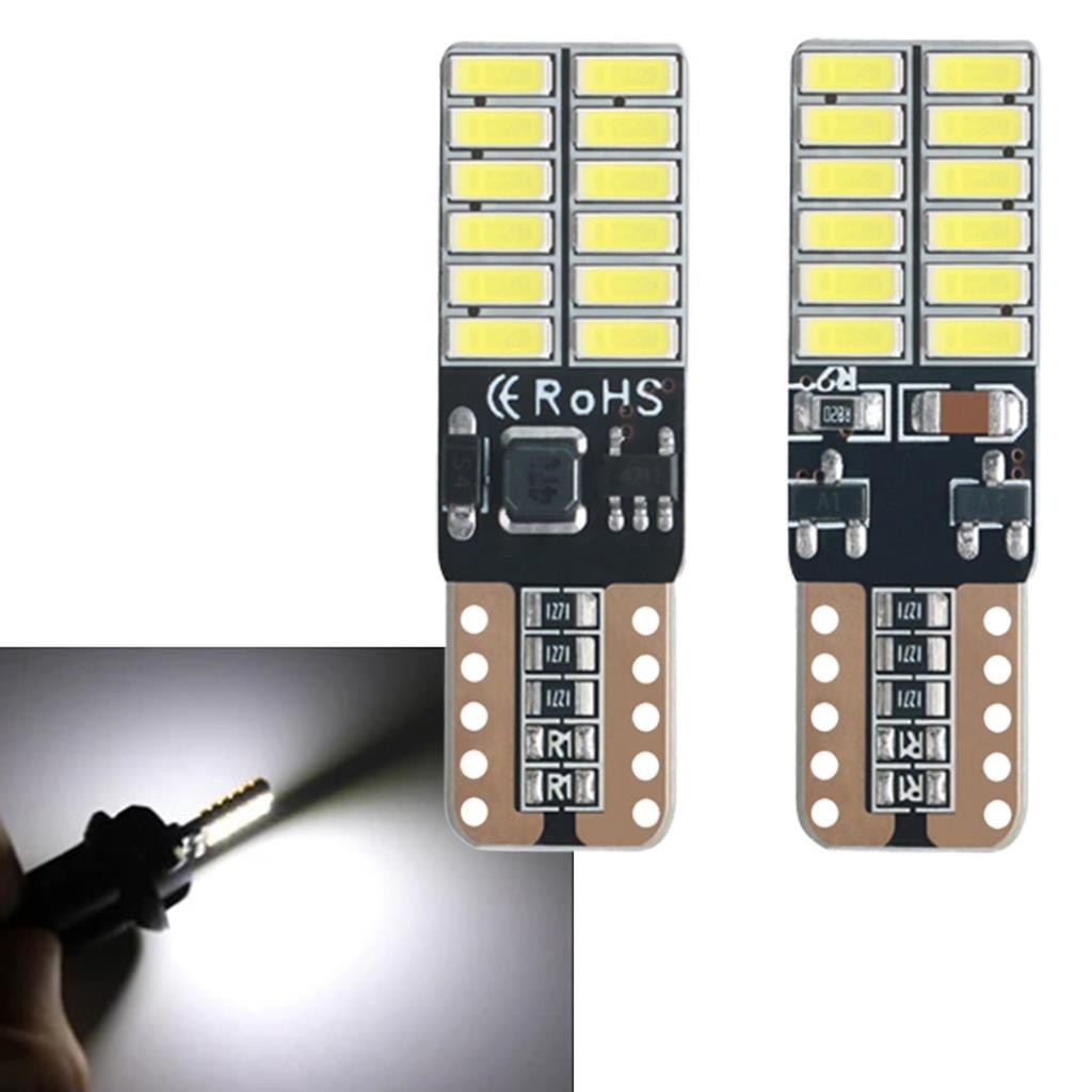 Par lampadas pingo t10 24 leds 6000k Canbus Teto Mala Placa Farolete Lanterna 12v
