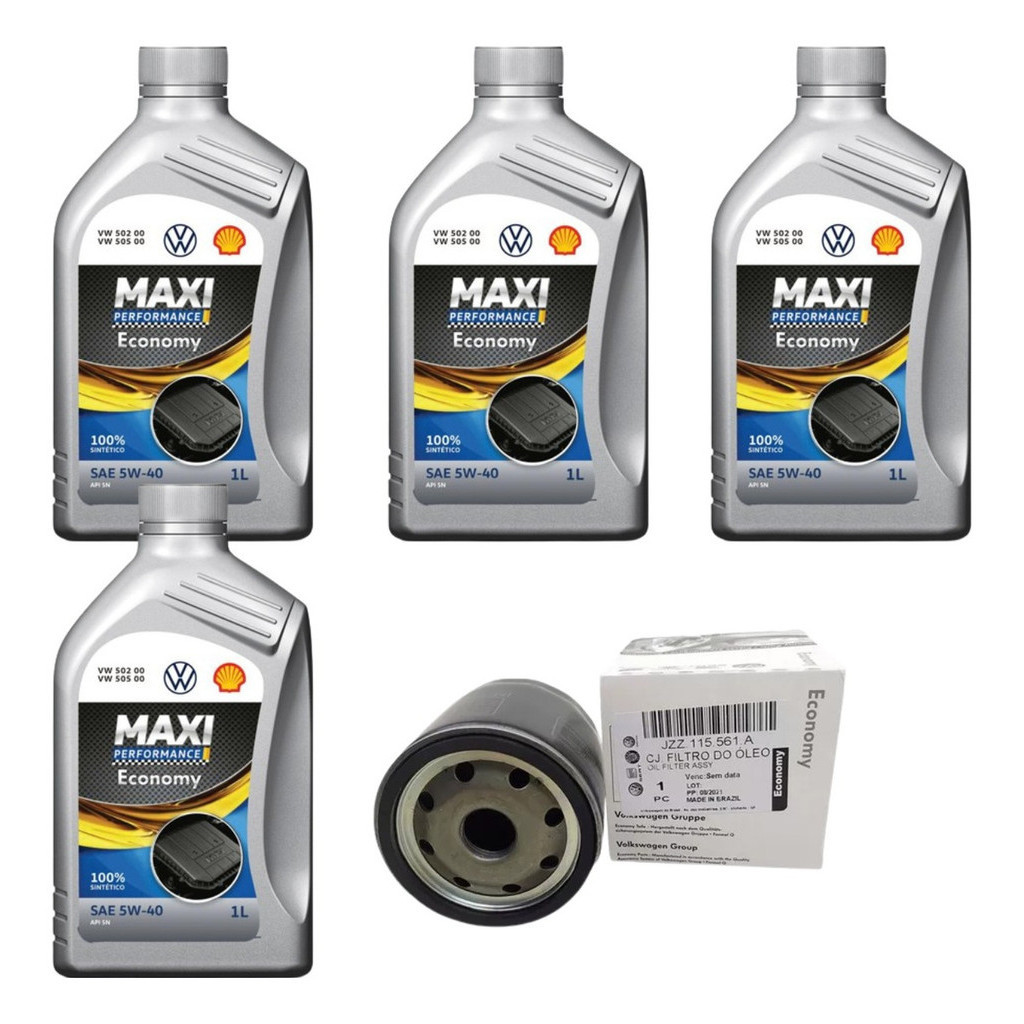 Kit Óleo Shell Maxi 5w40 502 00 + F. De Óleo Original Vw em Oferta na Shopee