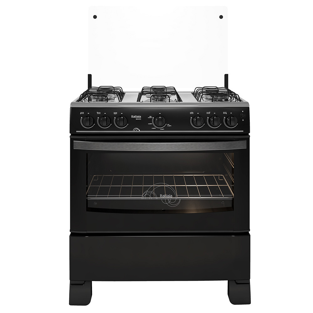Fogão de Piso 6 Bocas à Gás Itatiaia Waves com Acendimento Automático Preto Bivolt em Oferta na Shopee