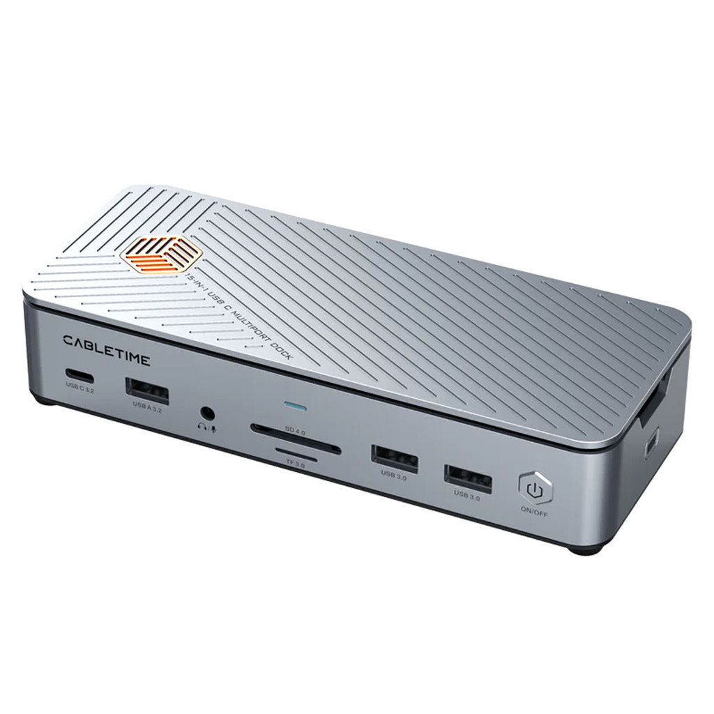 Dock Station 15 em 1 HDMI DP 8K Rj45 USB 3.2 SSD CableTime