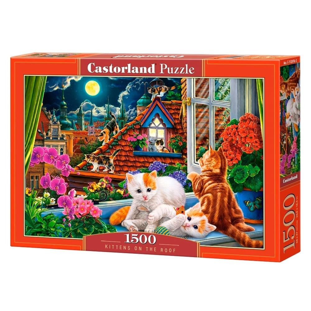 Puzzle 1500 Peças Gatos na Janela - Imp. Castorland em Oferta na Shopee