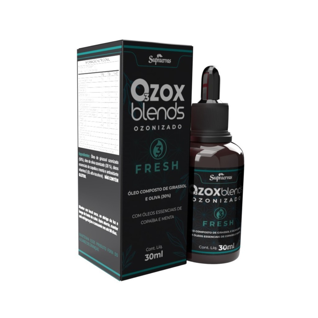 Ozox Blends Ozonizado Fresh 30 mL - Cuidado Bucal, Problemas de Hálito, Bactericida, Ozônio