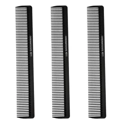 Kit 3 Pentes De Corte Reto Fino Carbono Anti Estático 18,0cm Preto