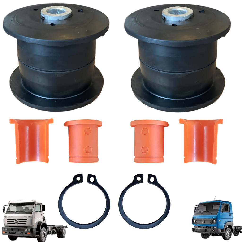 KIT 4 BUCHA BIPARTIDA+2 COXIM BIPARTIDO+2 TRAVA VW WORKER