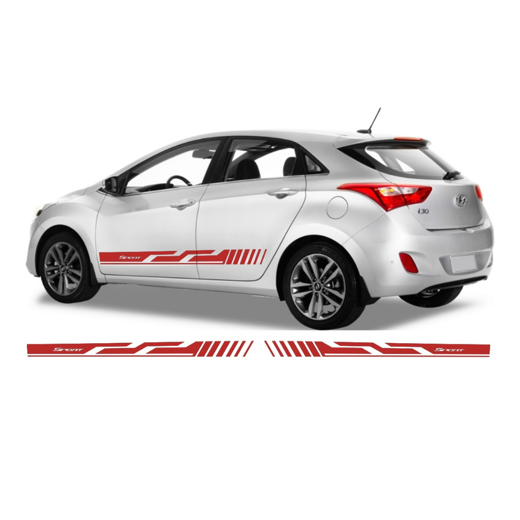 Adesivo Lateral Para New I30 Novo Hyundai Faixa Ny3 Lateral Tuning Esportiva