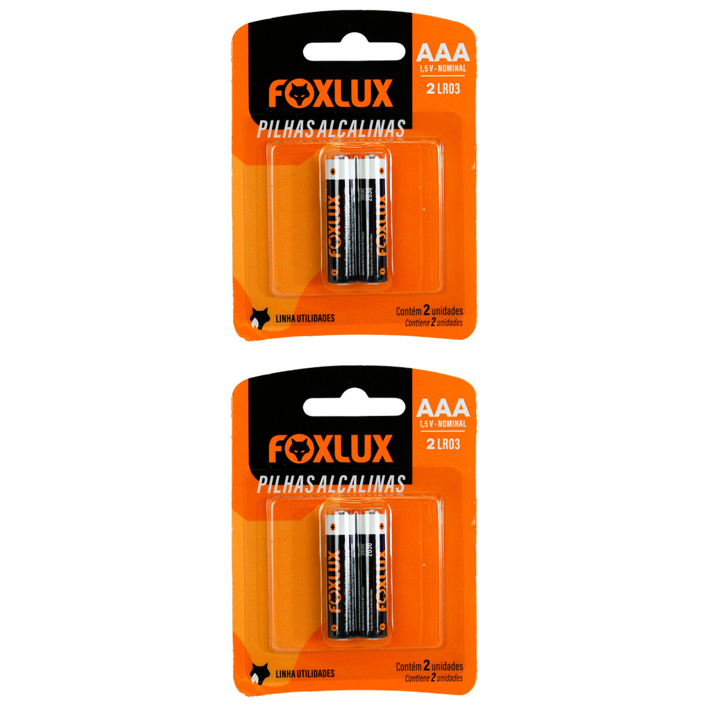 Kit 4 Pilhas Alcalinas Foxlux Palito AAA | energia confiável, longa duração em Oferta na Shopee