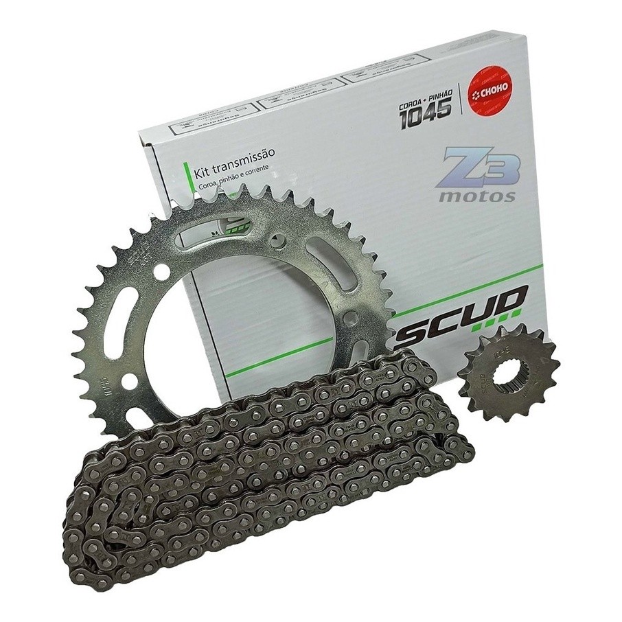 Kit Relacao Fazer 250 2005-2017 Coroa 45 Pinhao 15 Fina Scud