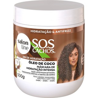 Máscara Capilar Salon Line SOS Cachos Óleo De Coco Hidratação Absoluta 500g em Oferta na Shopee