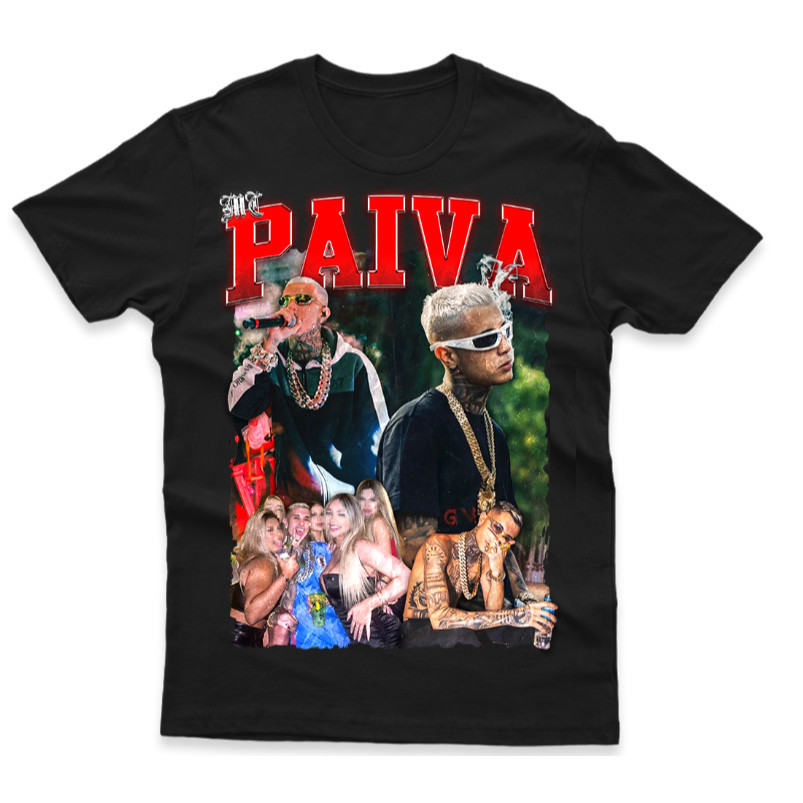 Camiseta Masculina & Feminina Cantor Funk Mc Paiva Camisa Algodao 30.1