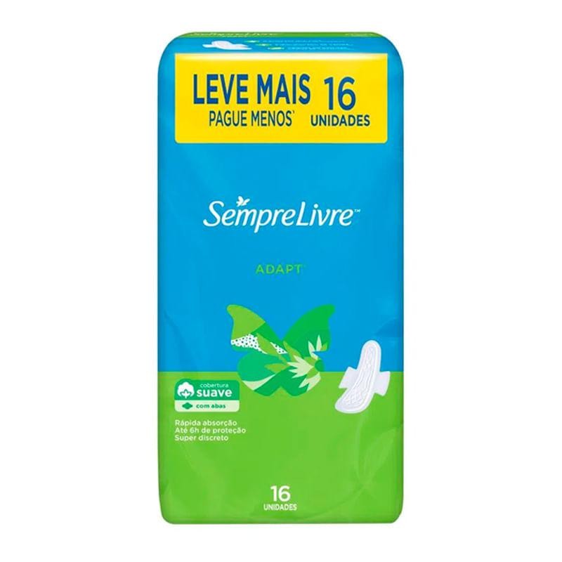Absorvente Externo Sempre Livre Especial Adapt Suave com abas 16 Unidades em Oferta na Shopee