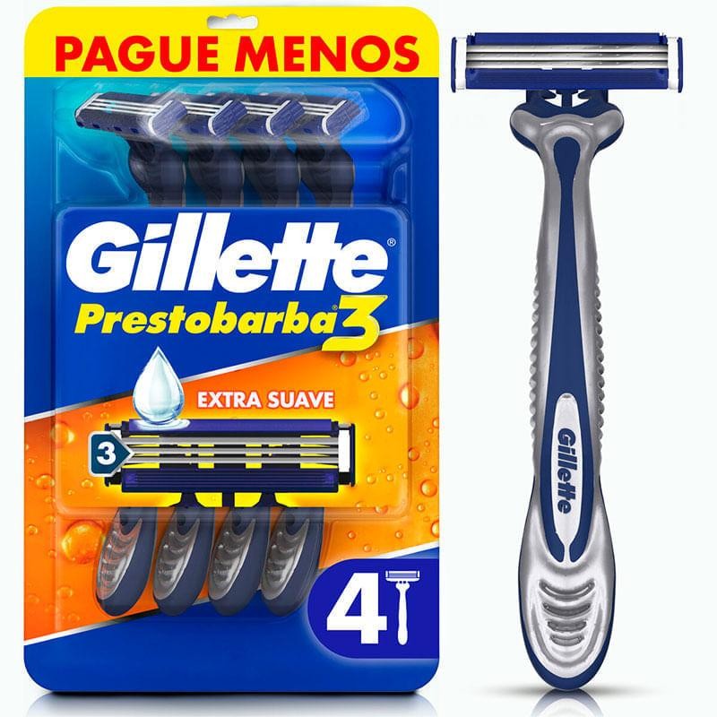 Aparelho de Barbear Descartável Gillette Prestobarba3 4 Unidades em Oferta na Shopee