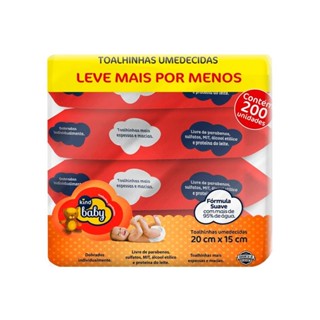 Kit Toalhas Umedecidas Infantil Kind Baby 200 Unidades em Oferta na Shopee