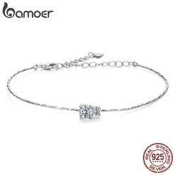 Pulseira Bamoer 925 Sterling Sliver Moissanite Starlight Joias Presentes Para Mulheres