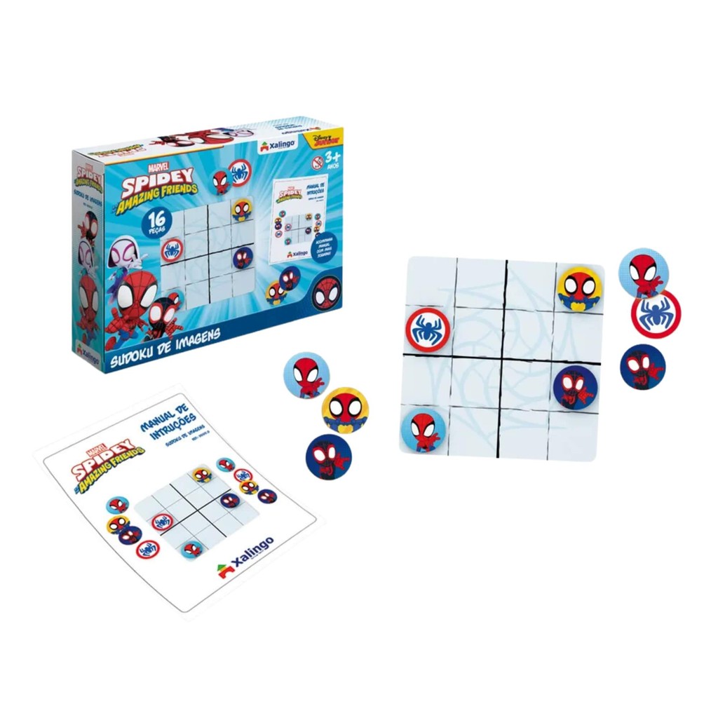 Jogo Sudoku de Imagens Spidey 16 Peças Xalingo - 68010