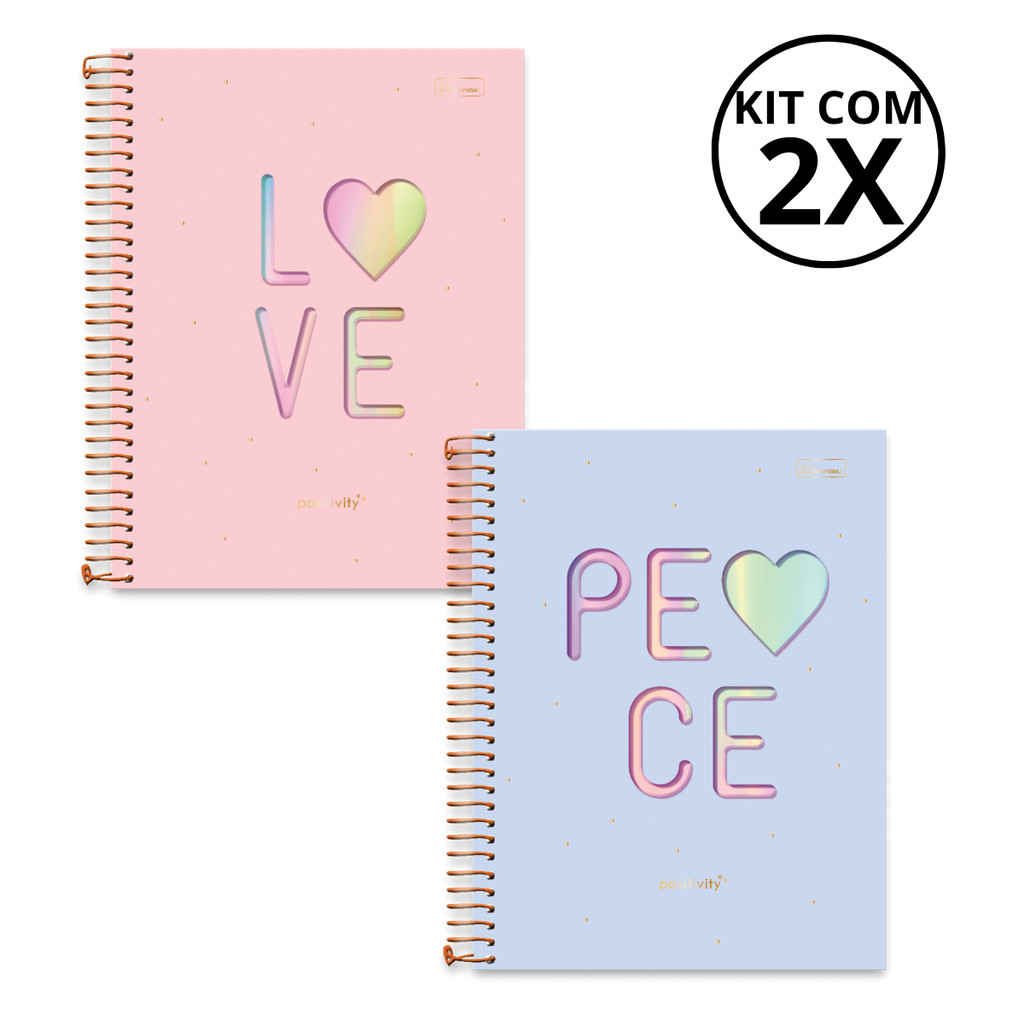 Kit Com 02 Cadernos 10 Matérias Universitário Positivity 160 Folhas - CADERSIL em Oferta na Shopee