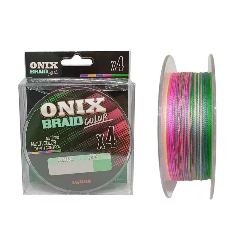 Linha Multifilamento Fastline Onix Braid X4 Multicolor 300 mts