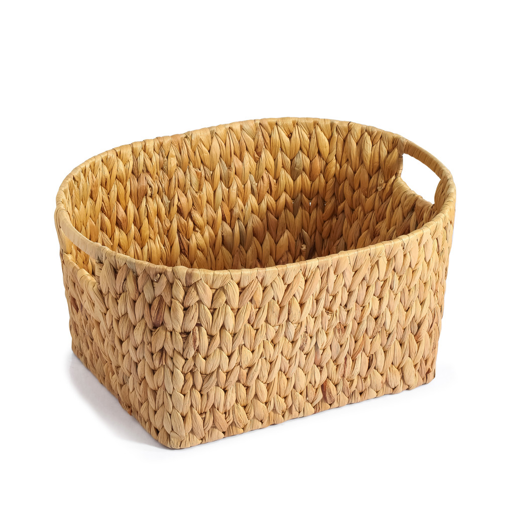 organizador multiuso oval com alças 32cm de fibra natural - Oikos - Home & Living