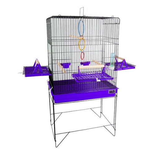 Viveiro Gaiola Calopsita Aves Roxo Confort Para Passaro Triplex Mais Segura