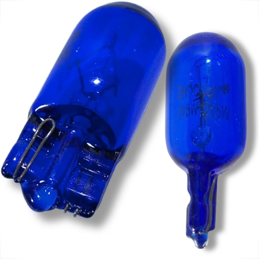 KIT 2 LAMPADAS T10 PINGÃO BLUE SHOCKLIGHT HALOGENA AZUL 12V W2,1 X 9,5D PINGÃO · foto 2