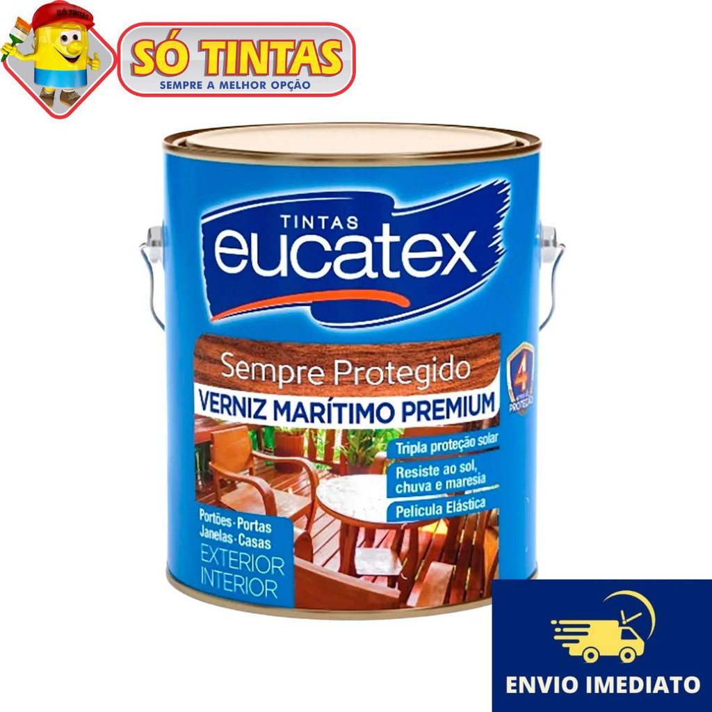 Verniz Marítimo P/ Madeira Premium Acetinado Eucatex Natural 3,6 L em Oferta na Shopee